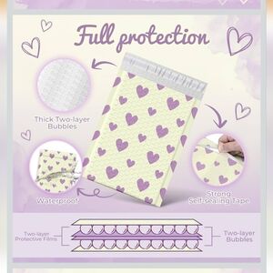 10 New Purple Heart Bubble Mailers